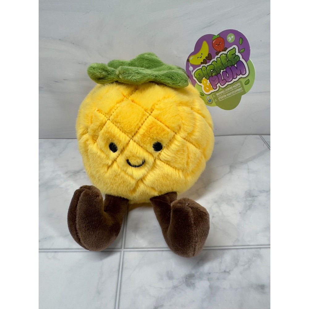 ORB Pickle & Plum Pineapple Plush Stuffed Animal Toy Yellow Fruit NWT